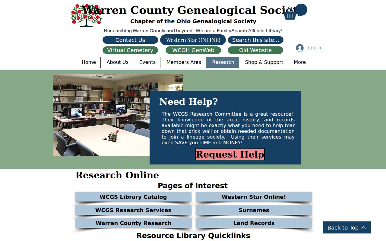 WCGS online resources for Deerfield Township city directory research