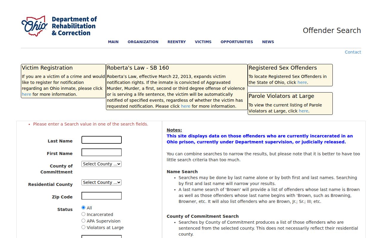Deerfield Township residents directory Ohio offender search