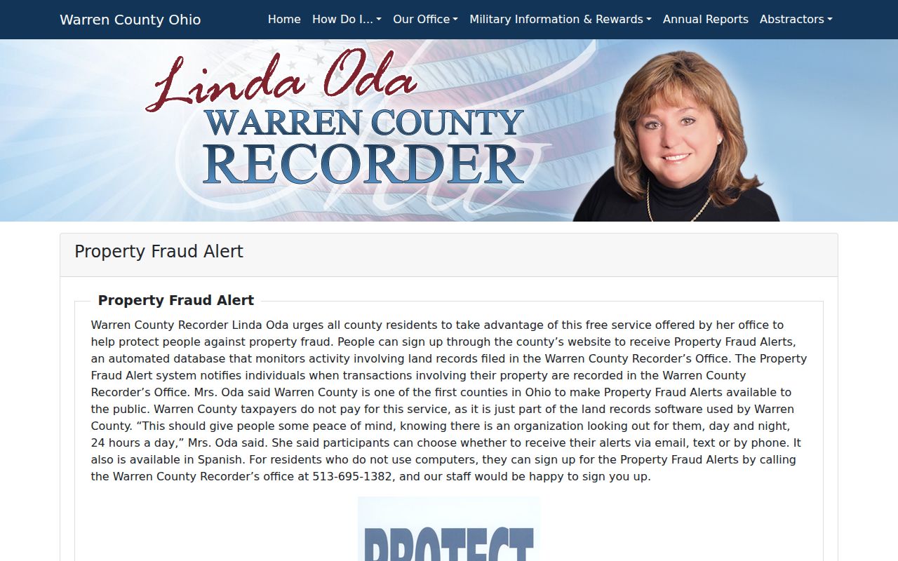 Property Fraud Alert for Deerfield Township previous residents property history